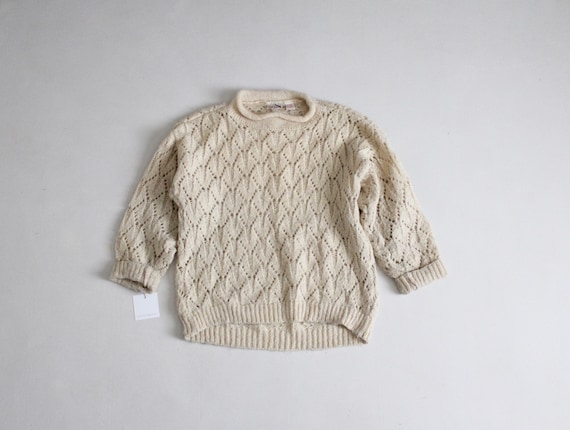 cream mohair sweater | pointelle sweater | fuzzy w