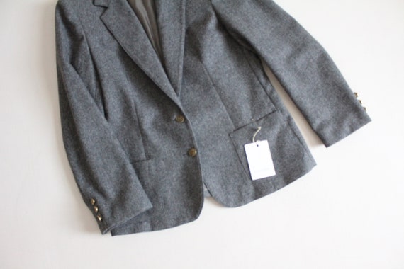 gray wool blazer | 1970's wool jacket | wool suit… - image 3
