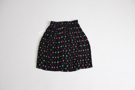 polka dot skirt | black dot skirt | short pleated… - image 1