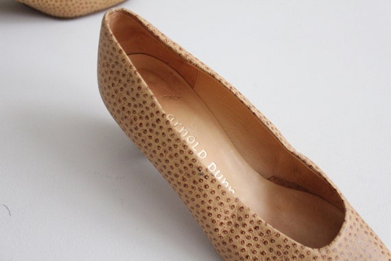 ostrich heels 6.5 | ostrich pumps 6 | tan leather… - image 5