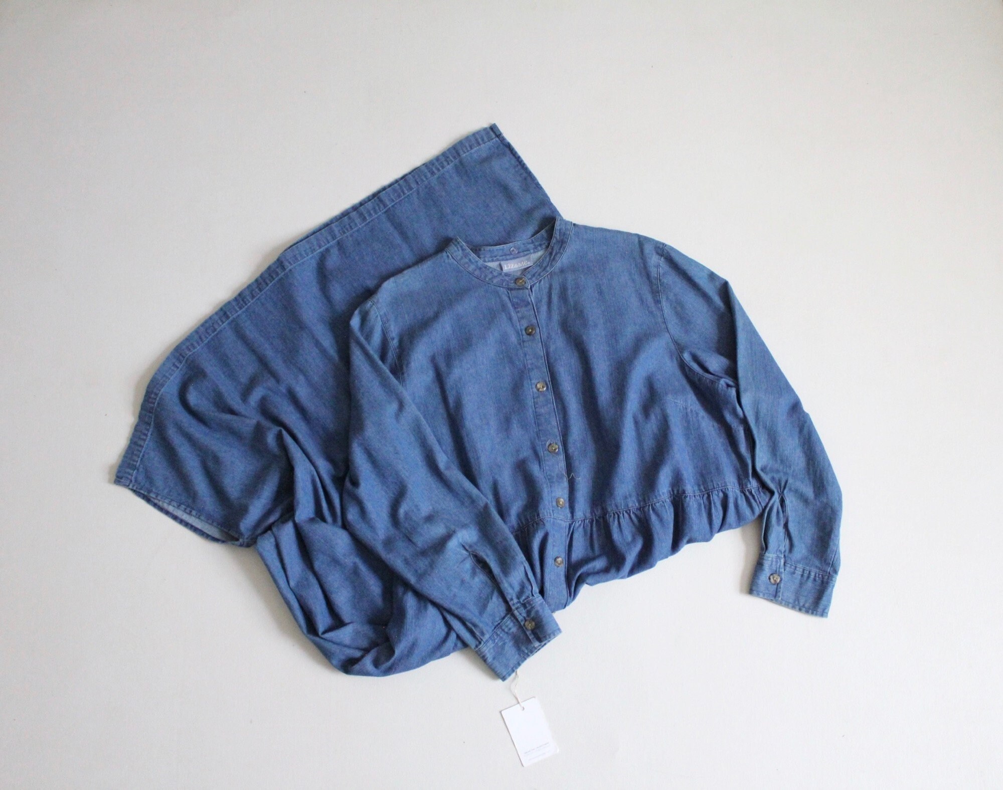 denim chore dress Kacey Lee Women's Denim Chore Dress with Long Sleeves, Sizes S-xxl, Blue