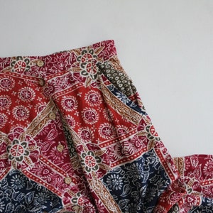 ethnic floral skirt full midi skirt vintage handkerchief skirt image 2