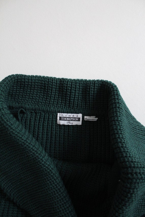 pine green sweater | fringe collar sweater | over… - image 5