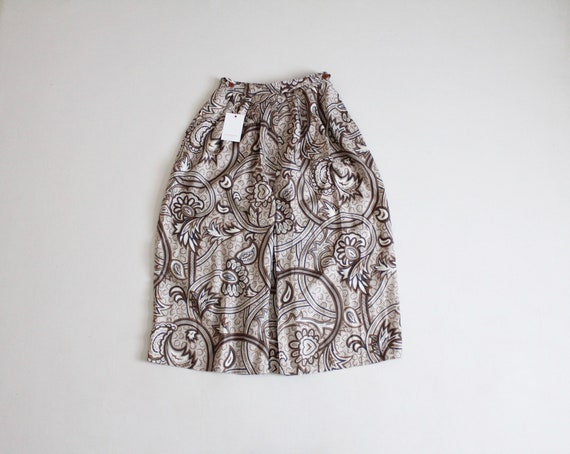 beige paisley skirt | paisley midi skirt | full p… - image 1