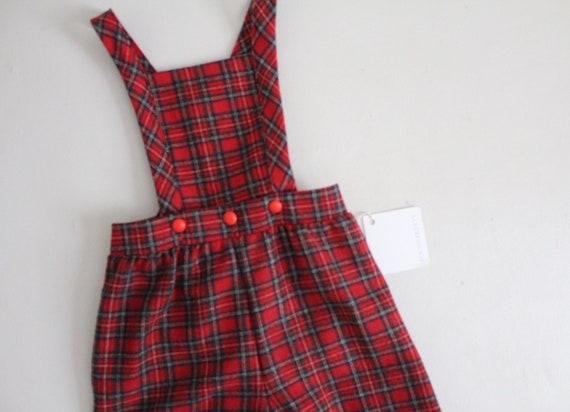tartan plaid jumpsuit | 4T girls overalls | red p… - image 2