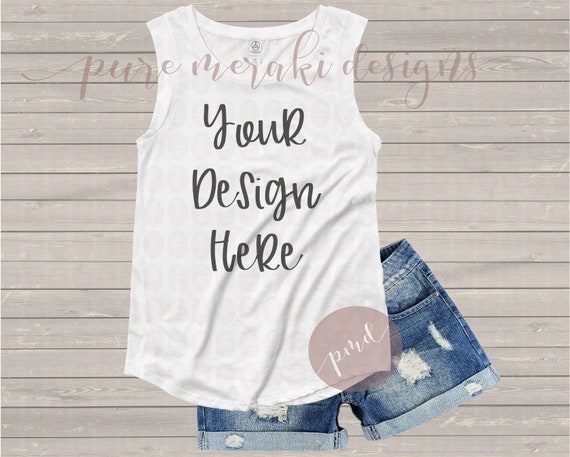 Download White Tank Top Mockup Cap Sleeve Tank Mock-Up Flat Lay | Etsy