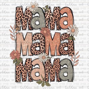 Leopard Print Daisy Mama Sublimation Transfer - Mom Life - Ready to Press Sub Transfer