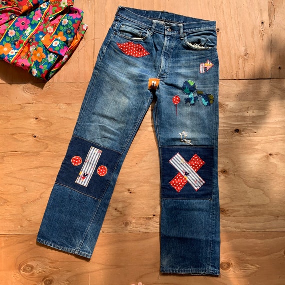 Vintage Levi's Big E Reworked Colorful Patterned P