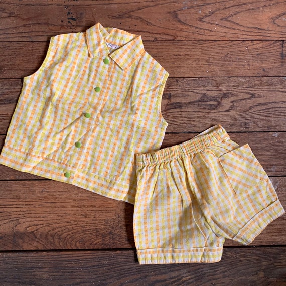 Rare vintage 50s kids cotton embroidered play set