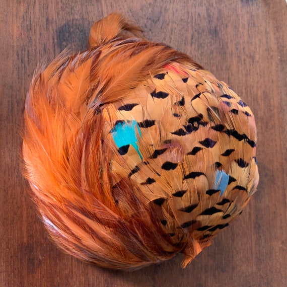 50s / mid century feather half hat