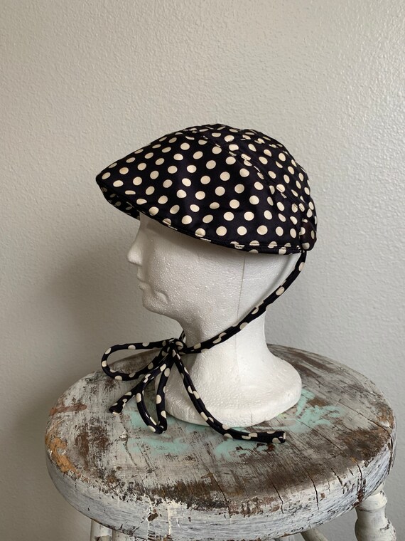 1940s Lord + Taylor Silk Polka Dot Bonnet