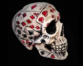Human skull replica. Human skull from gips. Hand painted skull. Skull art. Decorative skul. Faux human skull. Handmade. Handcrafted