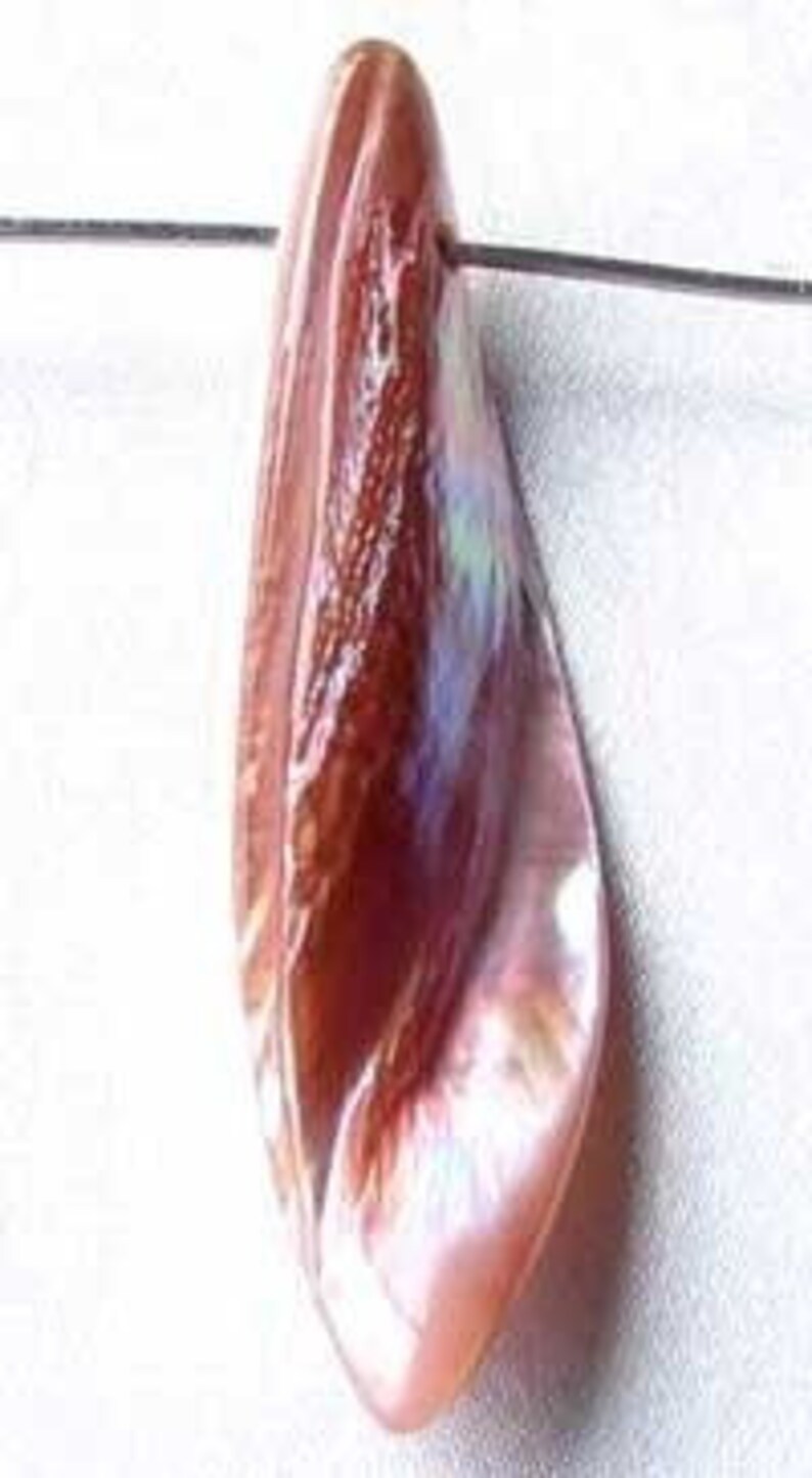 Designer Blade Cut Pink Mussel Shell Pendant Bead 4423D