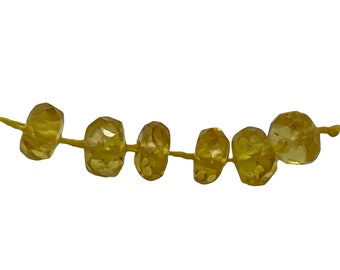 Genuine Unheated Canary Yellow Sapphire Faceted Beads | 3x2mm | 6 Beads |