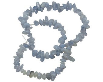 Natural Blue Chalcedony Nugget Bead Strand | 3x4x6mm to 6.5x8x10mm | 98 Beads |