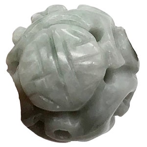 Jadeite (Jade) Hand Carved Longevity Knot Bead | 17.5mm |1 Bead |
