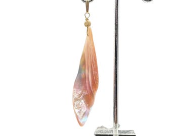 Designer Pink Mussel Shell 14K Gold Filled Pendant | 2 3/4" Long |