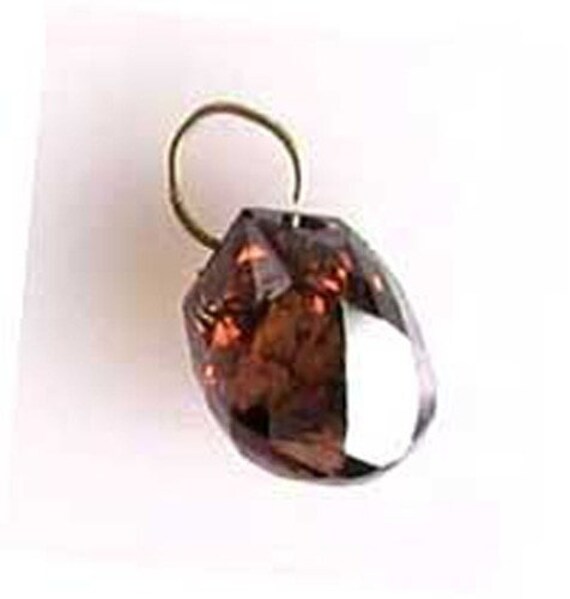 1.14cts Chocolate Diamond Brio & 18K Pendant Bead 6.5x4.75x3.5mm 1 