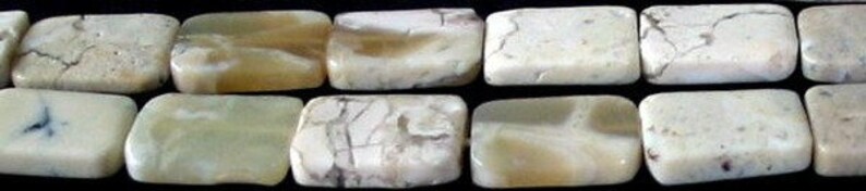 4 Beads of African Opal Flat Rectangle Beads 003273