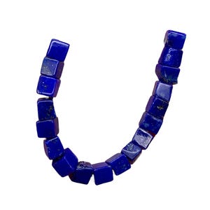 Indigo Lapis Lazuli Cube Focal Beads | 4x4x4mm to 3.5x3.5x3.5mm | 17 Beads |