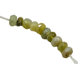Alexandrite Cats Eye Faceted Rondell Parcel | 3 mm | Green | 10 Beads |