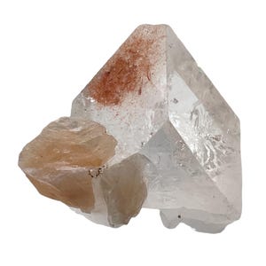 Apophyllite Stilbite 12g Piramide di cristallo da collezione / 24x26x11mm / Trasparente, Rosa /