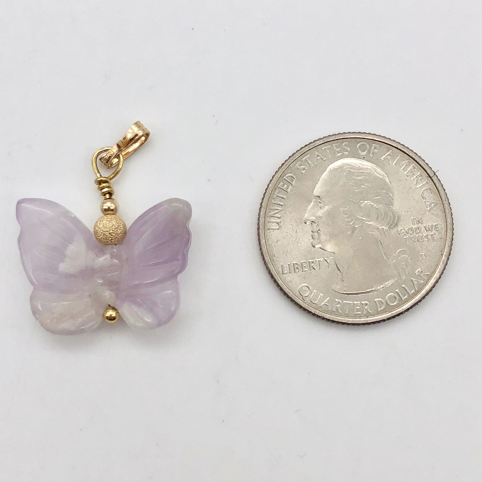 Amethyst Butterfly Pendant NecklaceSemi Precious Stone Etsy