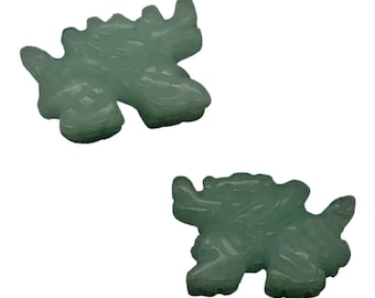 Wild 2 Aventurine Winged Dragon Animal Beads | 21x14x9mm | Green