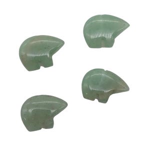 Aventurine Zuni Bear Fetish Talisman | 4 Beads | 18x13x6 | Green | | 17x12x6mm | Green