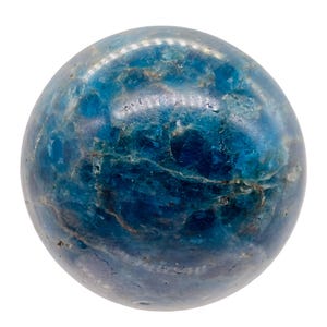 Apatite 323g Sfera di Meditazione / 2,32" / 58 mm / Blu, Bianco / 1 Esemplare da Esposizione