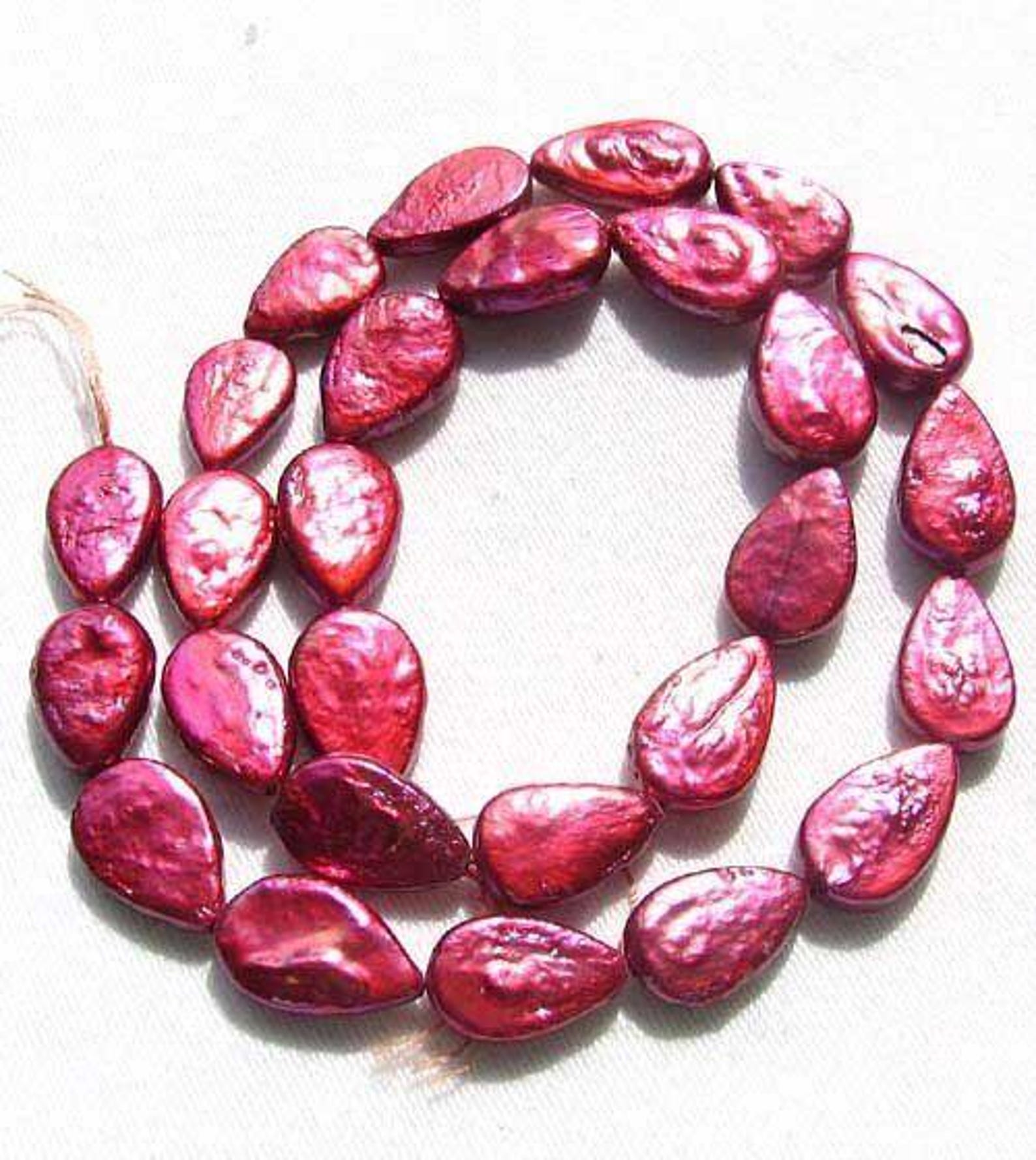 3 Yummy Raspberry FW Teardrop Coin Pearls 8895 - Etsy