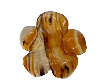 ¡Plumeria! Cuenta de flor hawaiana de cornalina tallada / Naranja / 25 x 6 mm / 1 cuenta /