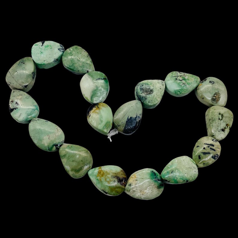8 Beads of Mint Green Turquoise Teardrop Beads 8
