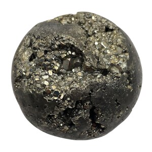 Sfera di divinazione in pirite / 329 g (11,6 once) / 44 mm (1,75") / Grigio oro / Esemplare /