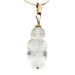 Quartz Goddess Pendant Necklace|Semi Precious Stone Jewelry|14k gf Pendant