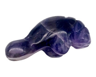 Grace Amethyst Manatee Animal Bead Animal Figurine | 27x10x12mm | Purple