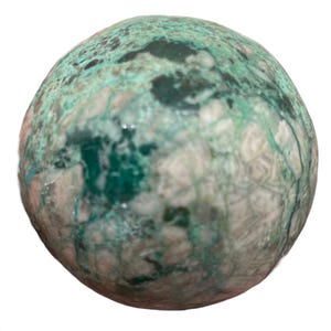 Sfera espositiva di azzurrite / 1 7/8" / Verde Bianco / 171g / 1 oggetto da collezione /