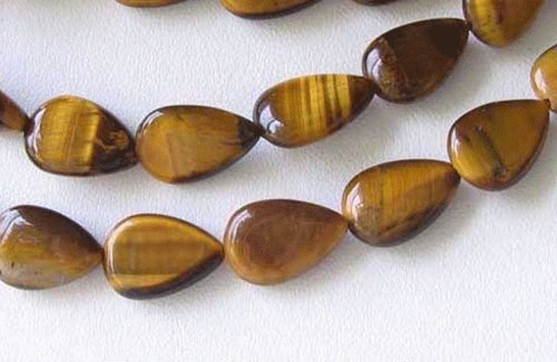 Shimmering Tigereye Teardrop 15x10mm Bead Strand 110242