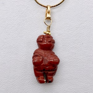 Jaspis Göttin Anhänger Halskette|Halbedelstein Schmuck|14k gf Anhänger