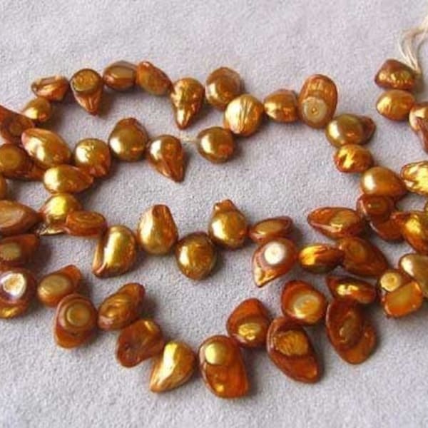 Fab! Caramel Pearl Blister Pendant Bead Strand 108073