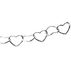 Chaîne en forme de coeur en argent sterling massif de 5 mm 3,79 g (12 po.) 9197
