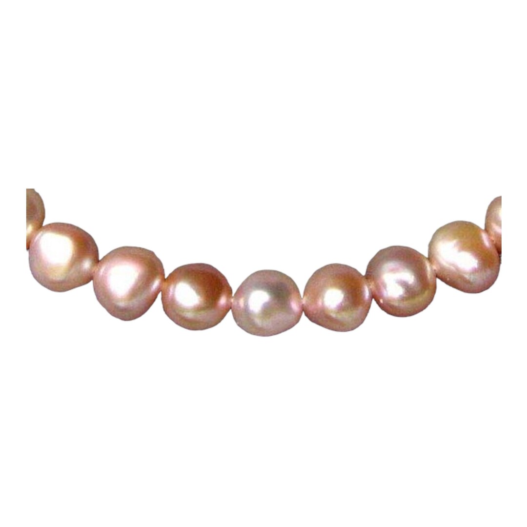 Natural, Untreated Peachy Pink Pebble FW Pearls 9x7.5x6 7x6x5.5mm 7