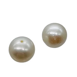 Fresh Water Pearls Natural Creamy Satin White | 8mm to 9mm | 2 Pearls |