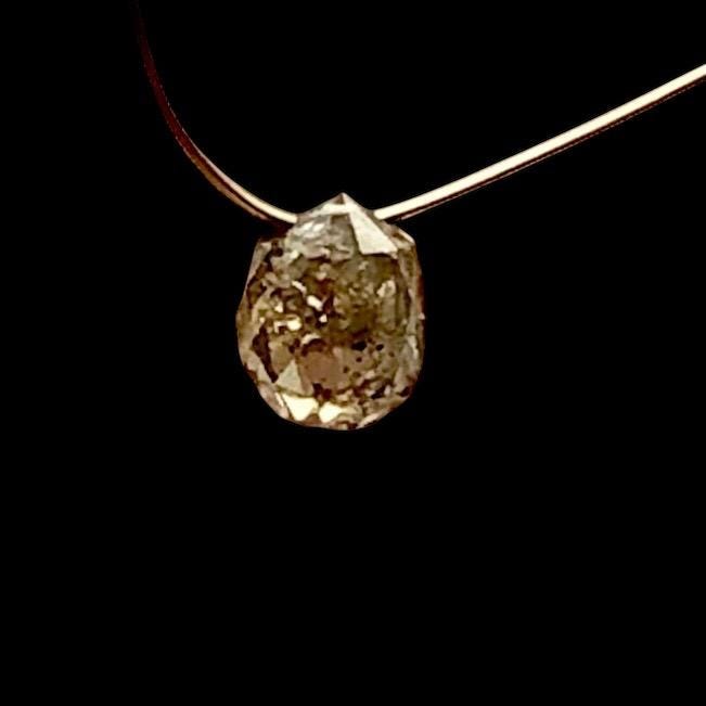 10 Perles Diamant Briolette Jaune Naturel 2,5-3,8 Mm - Diamants Fancy, Inclus I3, Pour Création Bijoux