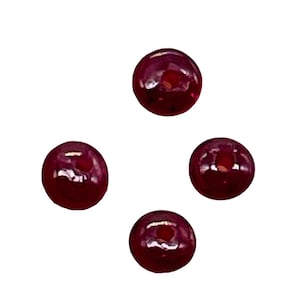 Natural Ruby 3.2x2mm Smooth Natural Roundel AAA Beads | Red | ~0.55 cts| 4 Beads