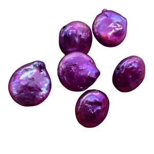 Purple Passion Six Freshwater Coin Pearls | from 13x5mm to 11x6mm |