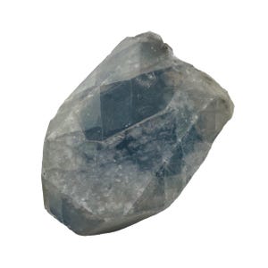 Lastra di Celestino tagliata 256g Campione di cristallo da collezione / 3x2 1/4x1" / Blu Bianco /
