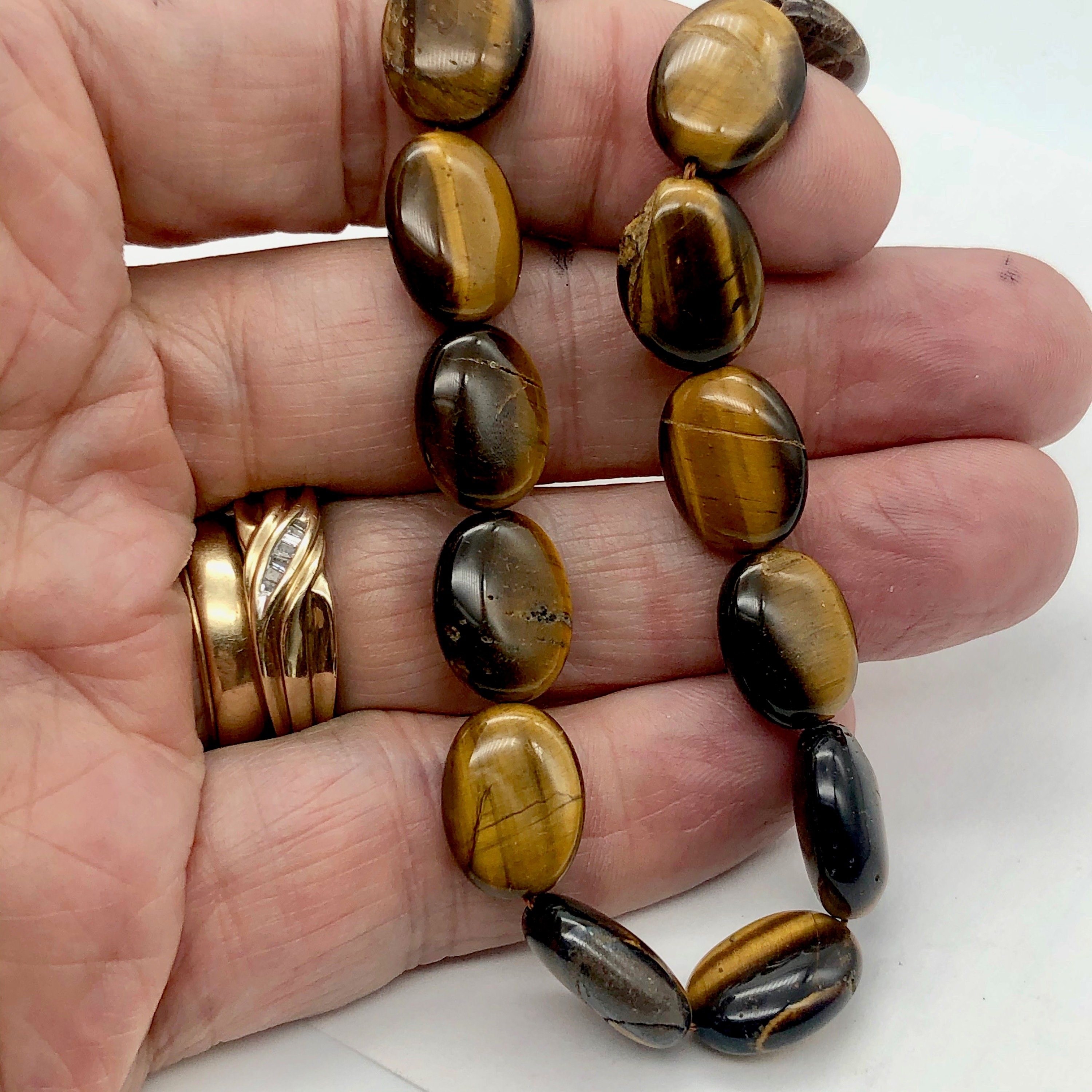 Wildly Exotic Tigereye Oval Coin Bead 8 Inch Strand - Etsy