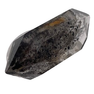 Quarzo Sciamano Doppia Terminazione 22cts Taglio / 27 x 12 mm / Trasparente con Inclusioni /