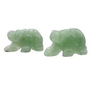 Roar 2 Natural Aventurine Bear Animal Beads | 13x18x7mm | Green